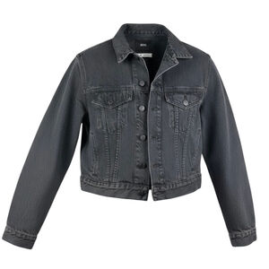 Urban Outfitters Black Crop Denim Jacket Size XS